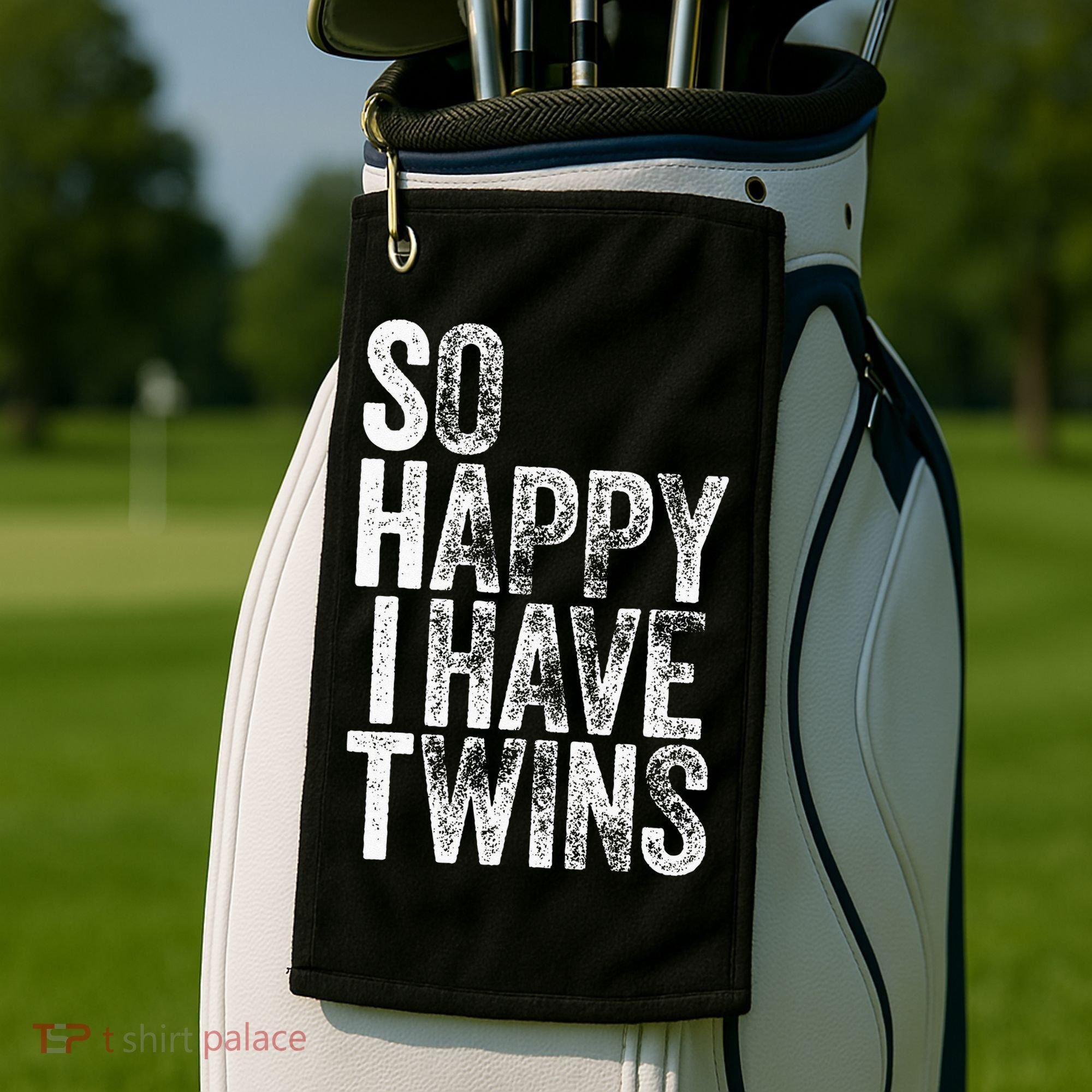 So Happy I Have Twins Father's Mother's Day Golf Towel