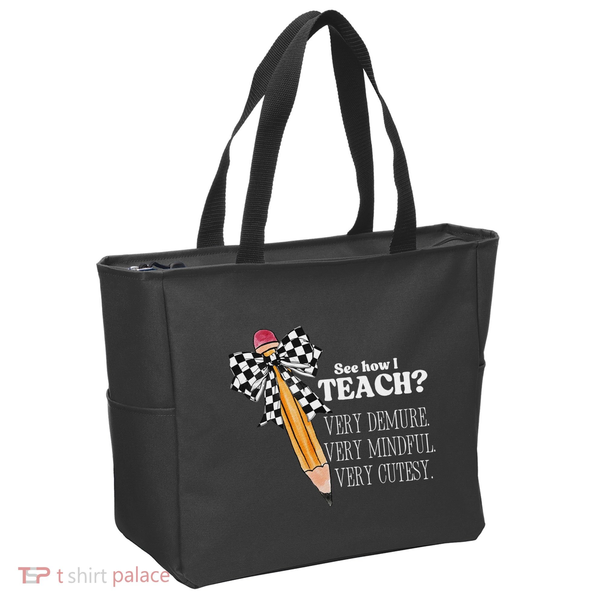 See How I Teach Very Demure Very Mindful Very Cutesy Teacher Tote Bag