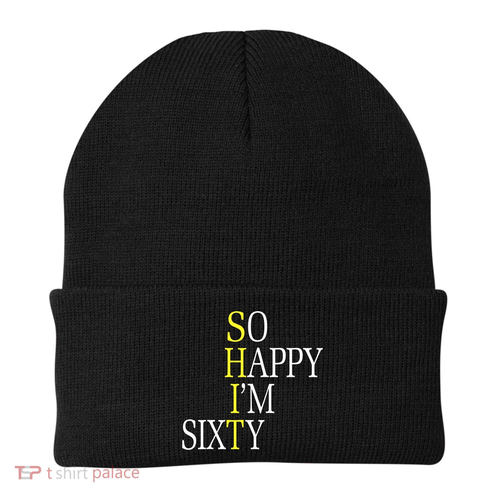So Happy I'm Sixty 1960 Funny 60th Birthday Gift Beanie