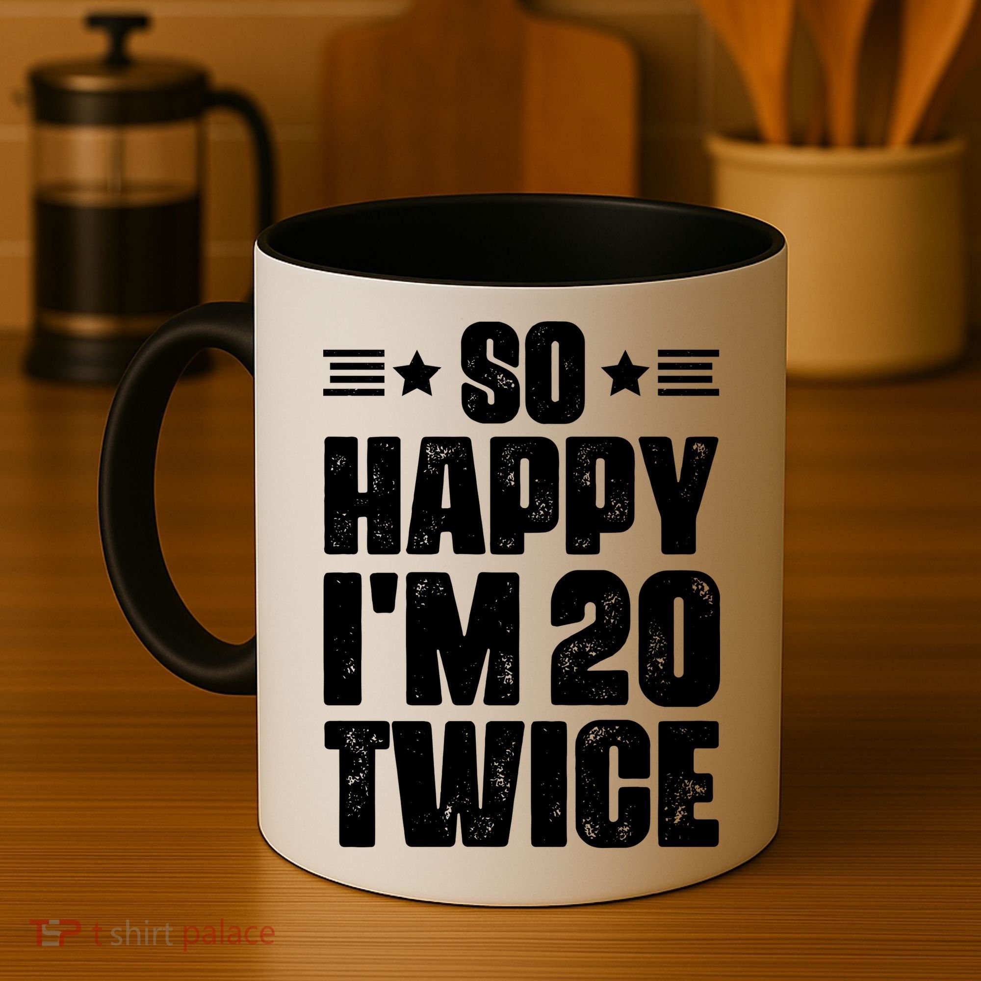 So Happy Im 20 Twice Funny 40th Birthday Coffee Mug