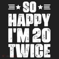 So Happy Im 20 Twice Funny 40th Birthday Beanie thumb 2