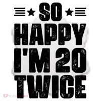 So Happy Im 20 Twice Funny 40th Birthday Ceramic Ornament thumb 2