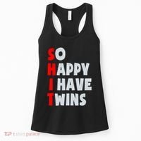 So Happy I Have Twins Funny Parent Twin Mom Dad Mothers Day Women's Tank Top thumb 0