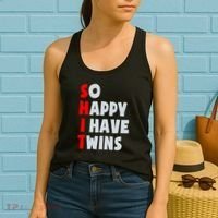 So Happy I Have Twins Funny Parent Twin Mom Dad Mothers Day Women's Tank Top thumb 2
