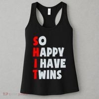 So Happy I Have Twins Funny Parent Twin Mom Dad Mothers Day Women's Tank Top thumb 3