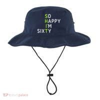 So Happy IM Sixty 60 Year Old Gag Gift Funny 60th Birthday Bucket Hat thumb 0