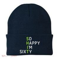 So Happy IM Sixty 60 Year Old Gag Gift Funny 60th Birthday Beanie thumb 0