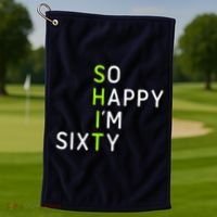 So Happy IM Sixty 60 Year Old Gag Gift Funny 60th Birthday Golf Towel thumb 1