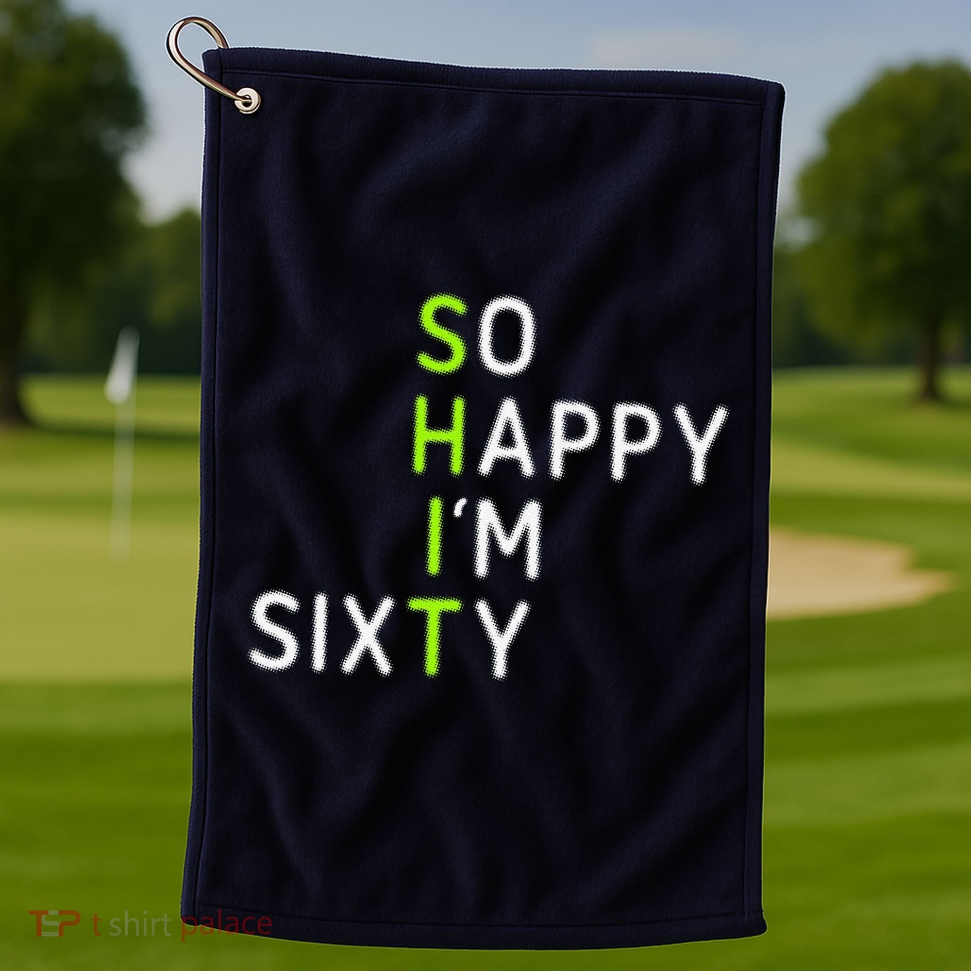 So Happy IM Sixty 60 Year Old Gag Gift Funny 60th Birthday Golf Towel