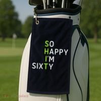 So Happy IM Sixty 60 Year Old Gag Gift Funny 60th Birthday Golf Towel thumb 2