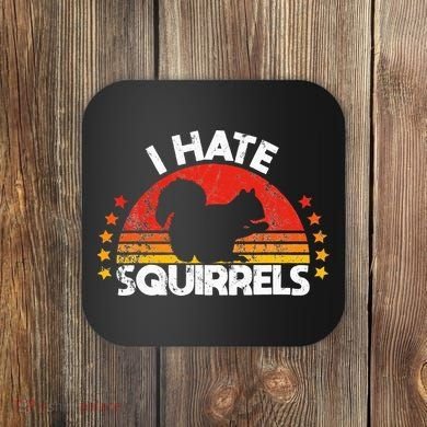 Squirrel Hunting I Hate Squirrel Hunter Retro Design Coaster