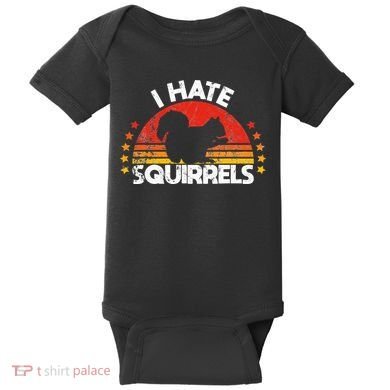 Squirrel Hunting I Hate Squirrel Hunter Retro Design Baby Bodysuit