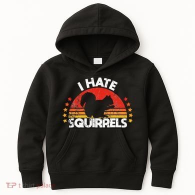 Squirrel Hunting I Hate Squirrel Hunter Retro Design Kids Hoodie