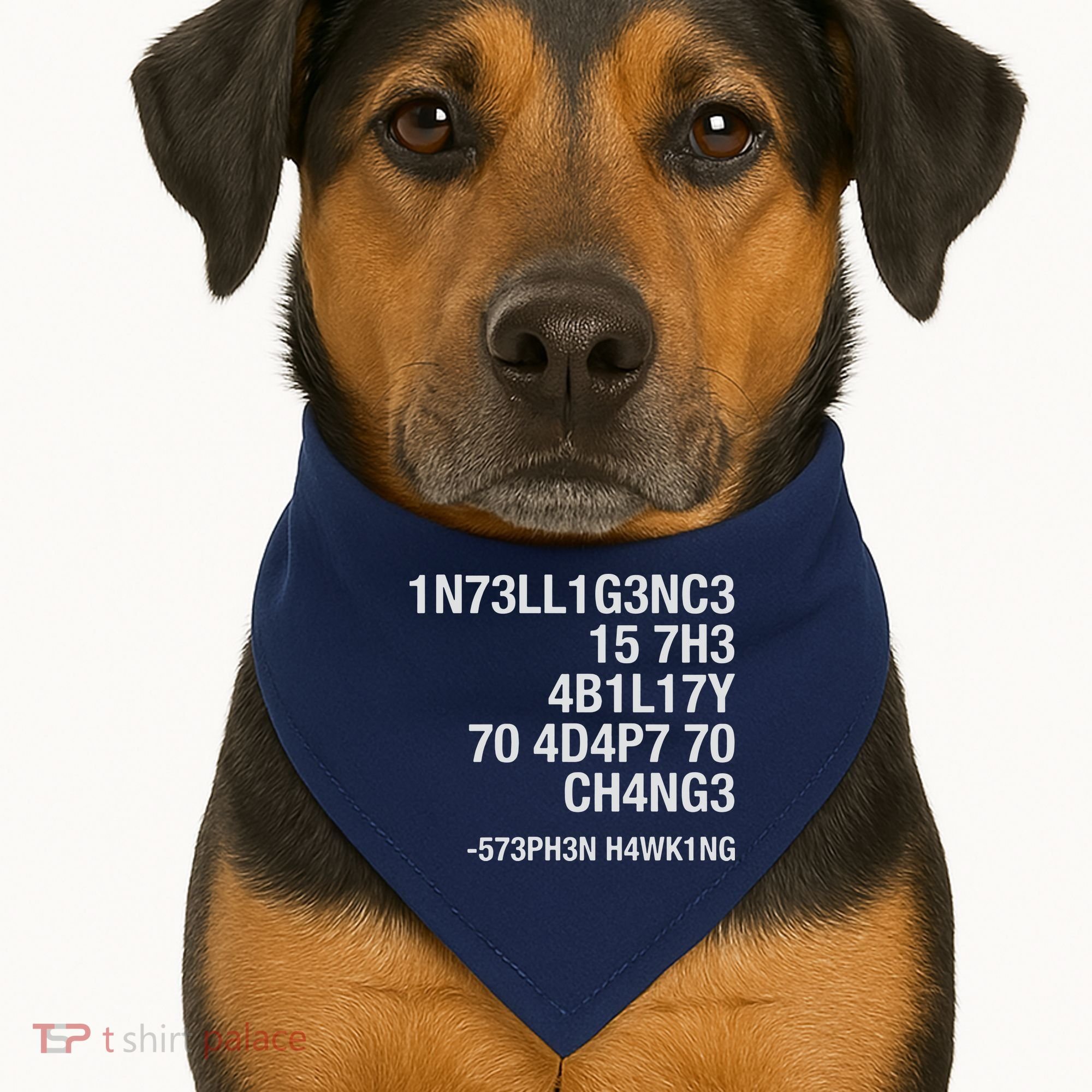 Stephen Hawking Intelligence Is The Ability To Adapt To Change Funny USA-Made Doggie Bandana