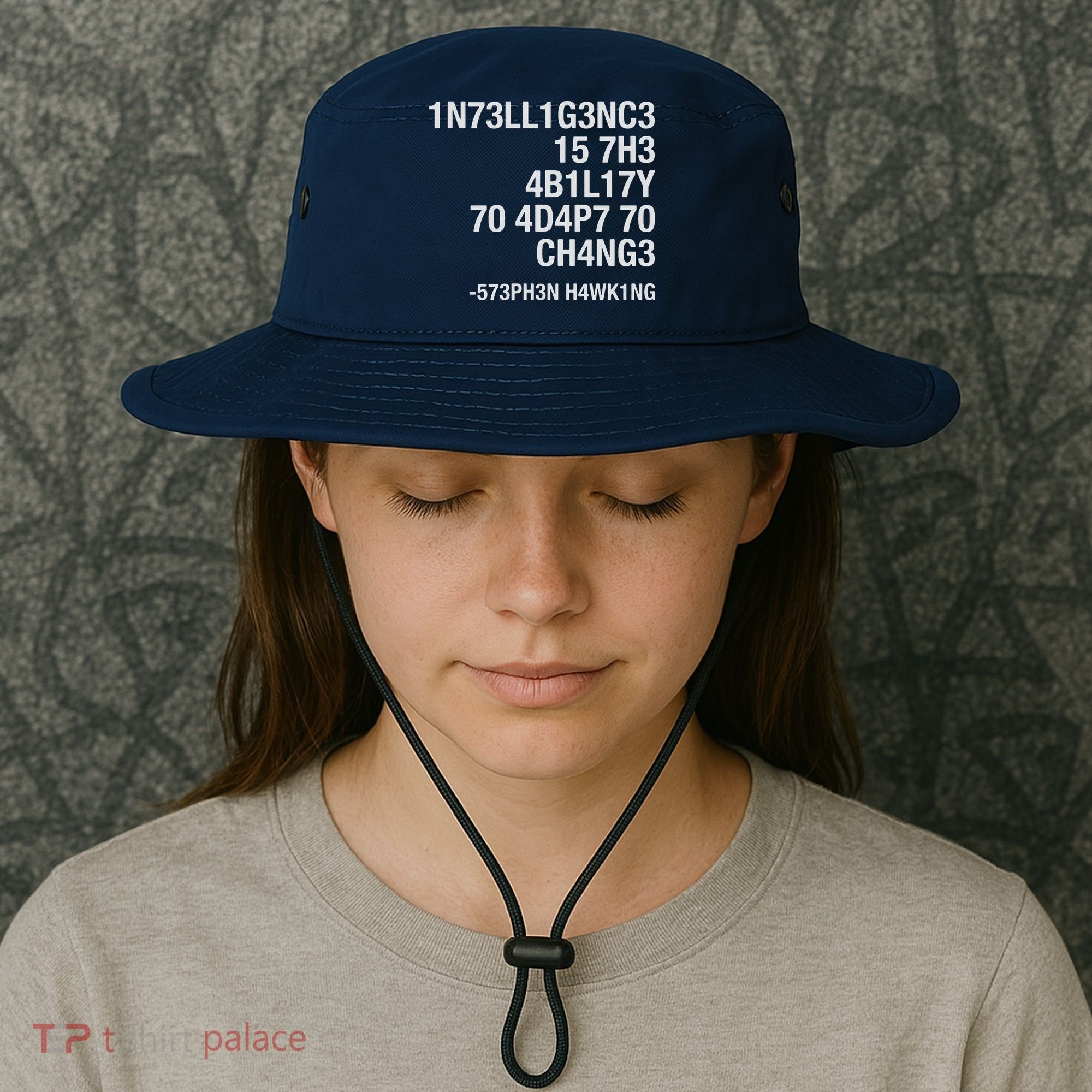 Stephen Hawking Intelligence Is The Ability To Adapt To Change Funny Bucket Hat