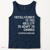 Stephen Hawking Intelligence Is The Ability To Adapt To Change Funny Tank Top thumb 2
