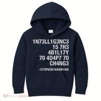 Stephen Hawking Intelligence Is The Ability To Adapt To Change Funny Kids Hoodie thumb 0