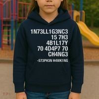 Stephen Hawking Intelligence Is The Ability To Adapt To Change Funny Kids Hoodie thumb 3