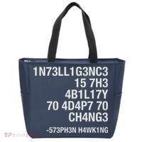 Stephen Hawking Intelligence Is The Ability To Adapt To Change Funny Tote Bag thumb 0