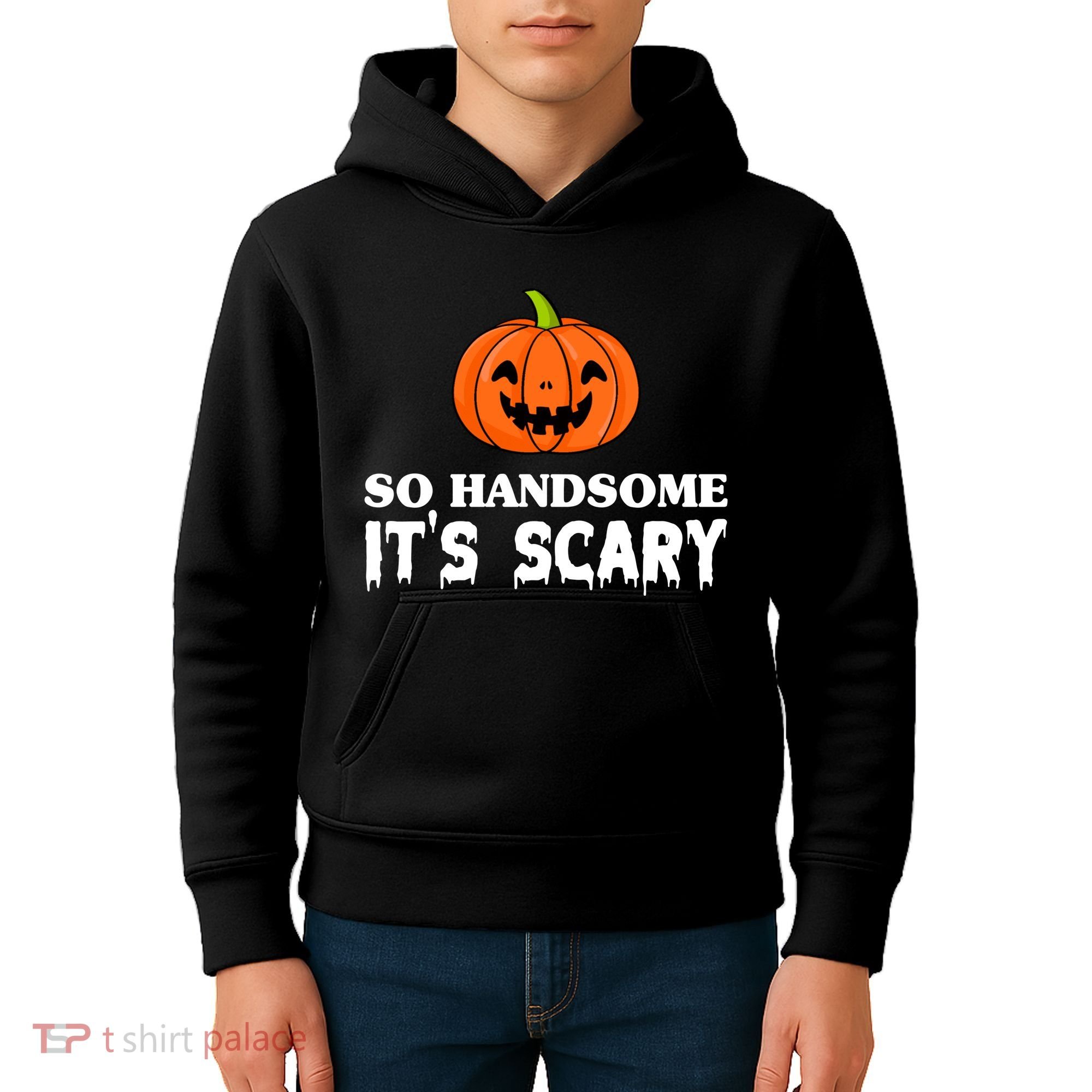 So Handsome Its Scary Funny Halloween Kids Hoodie