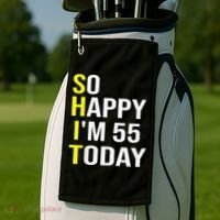 So Happy I'm 55 Today Fifty Five Years Old 55th Birthday Golf Towel thumb 2