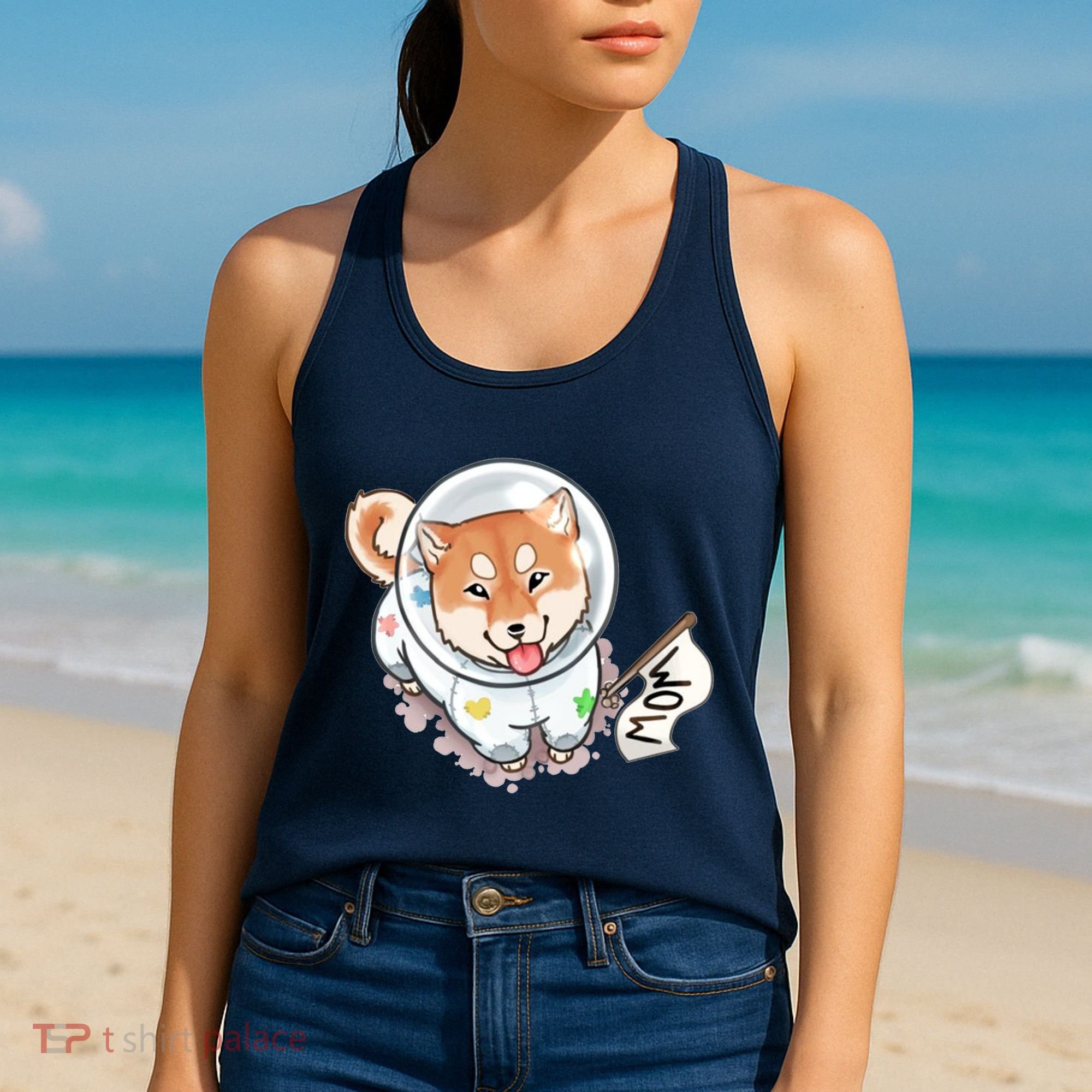 Shiba Inu Astronaut Cute Mom Women's Tank Top