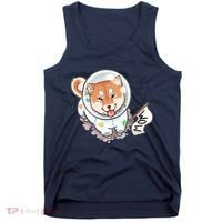 Shiba Inu Astronaut Cute Mom Tank Top thumb 0