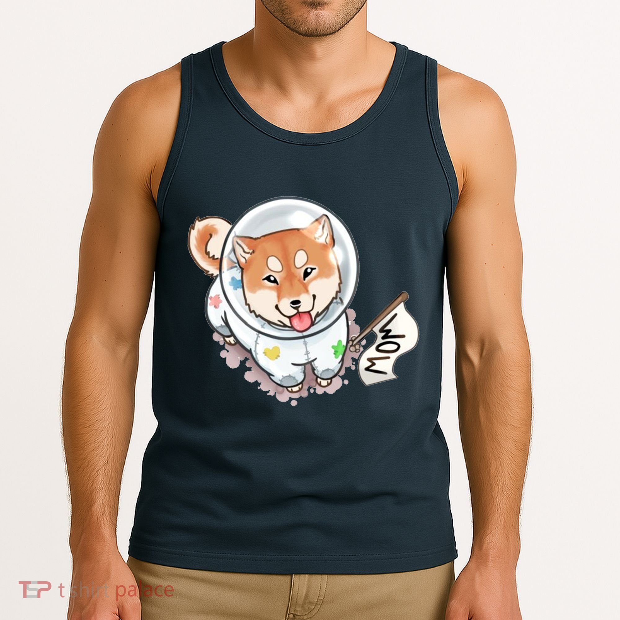 Shiba Inu Astronaut Cute Mom Tank Top