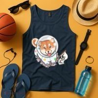 Shiba Inu Astronaut Cute Mom Tank Top thumb 4