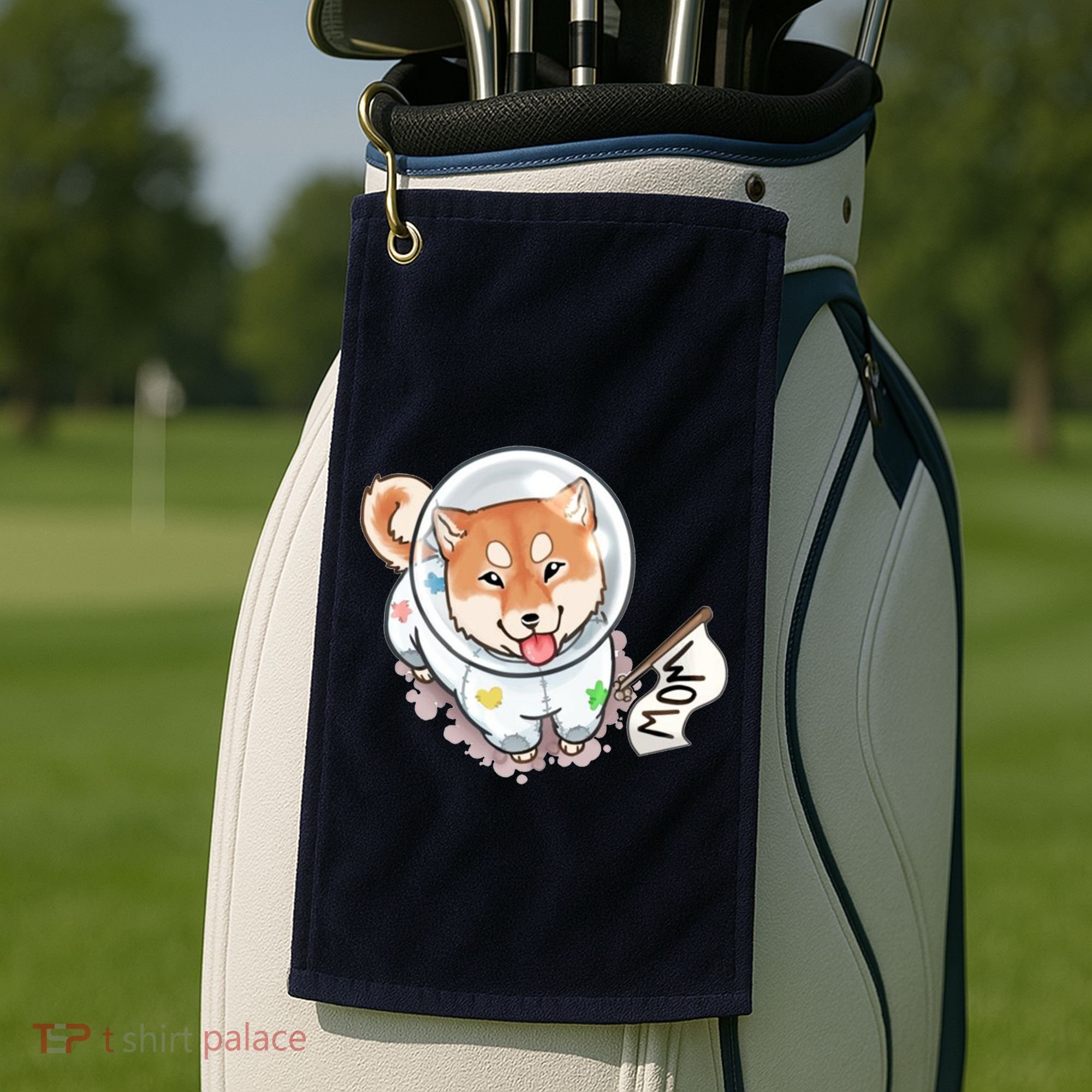 Shiba Inu Astronaut Cute Mom Golf Towel