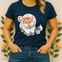Shiba Inu Astronaut Cute Mom Women's T-Shirt thumb 2