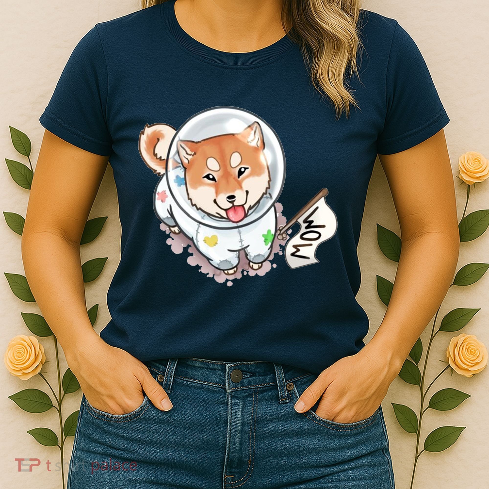 Shiba Inu Astronaut Cute Mom Women's T-Shirt