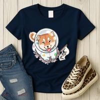 Shiba Inu Astronaut Cute Mom Women's T-Shirt thumb 3