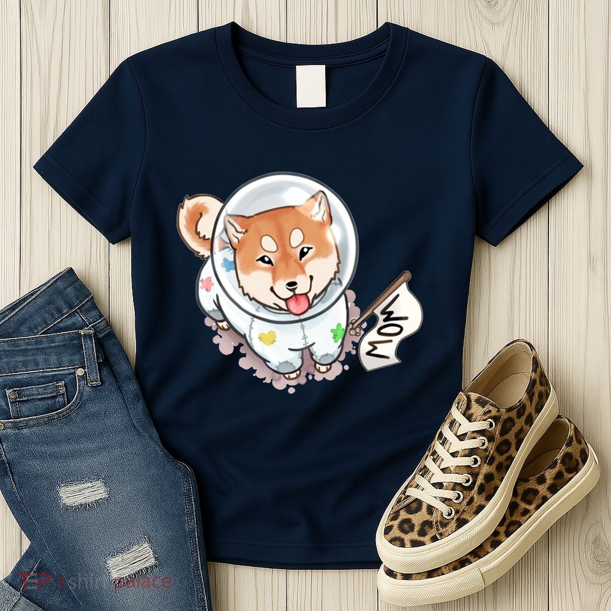Shiba Inu Astronaut Cute Mom Women's T-Shirt