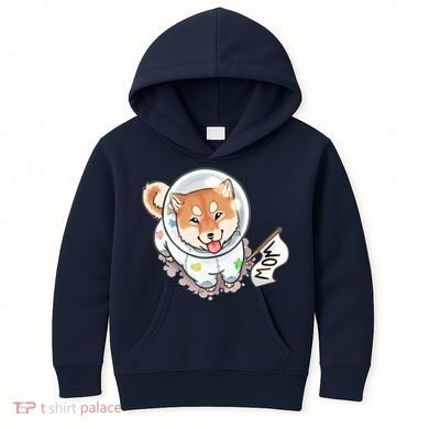 Shiba Inu Astronaut Cute Mom Kids Hoodie