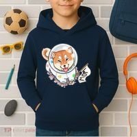 Shiba Inu Astronaut Cute Mom Kids Hoodie thumb 2