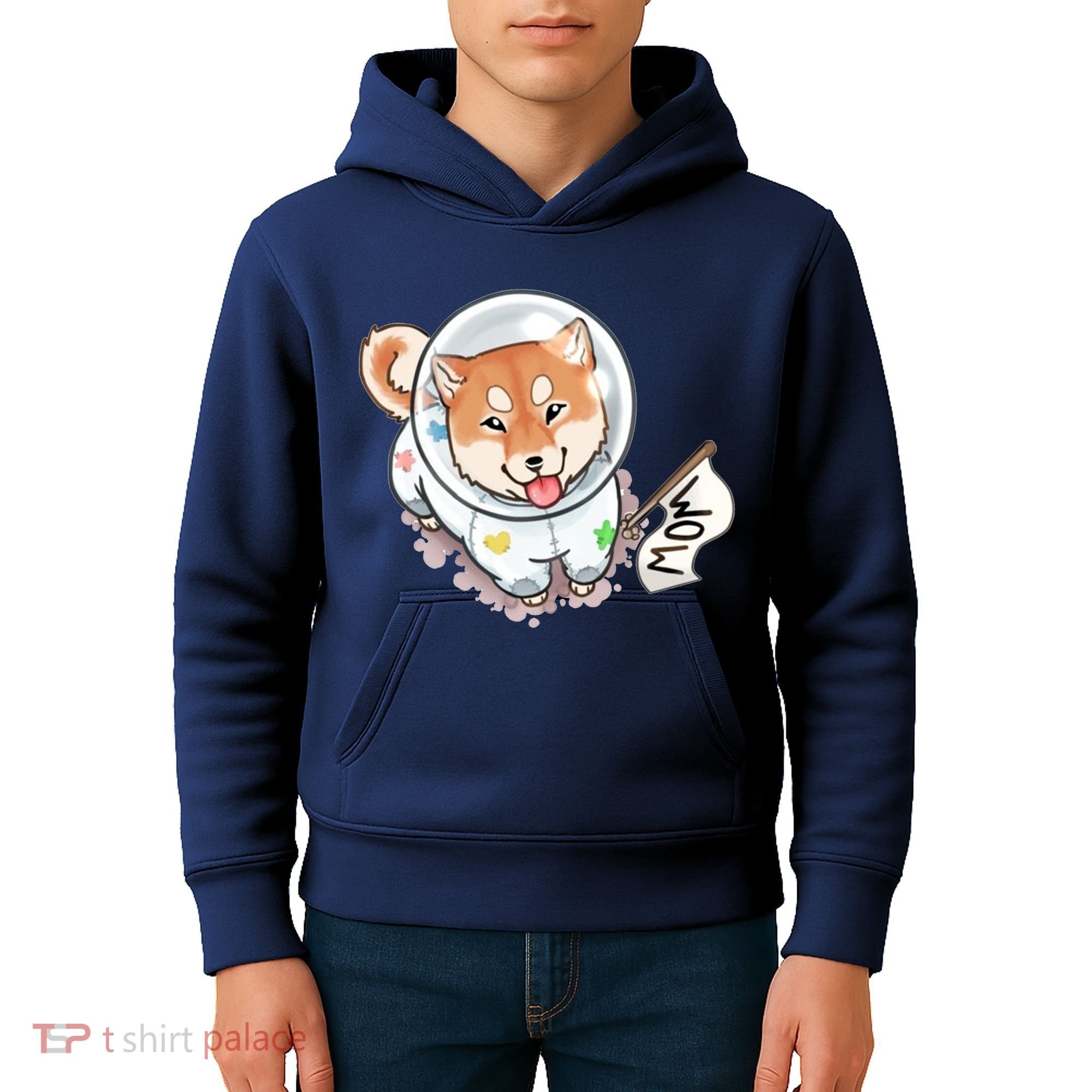 Shiba Inu Astronaut Cute Mom Kids Hoodie