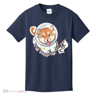 Shiba Inu Astronaut Cute Mom Kids T-Shirt