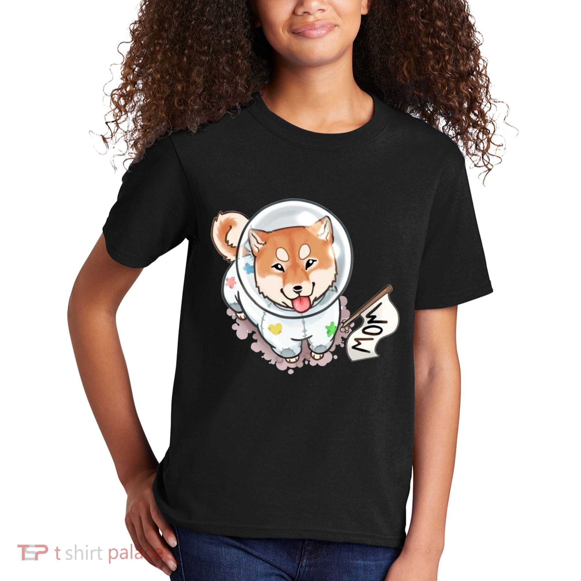Shiba Inu Astronaut Cute Mom Kids T-Shirt
