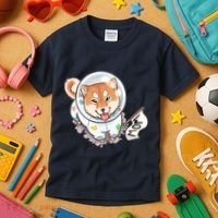 Shiba Inu Astronaut Cute Mom Kids T-Shirt thumb 3
