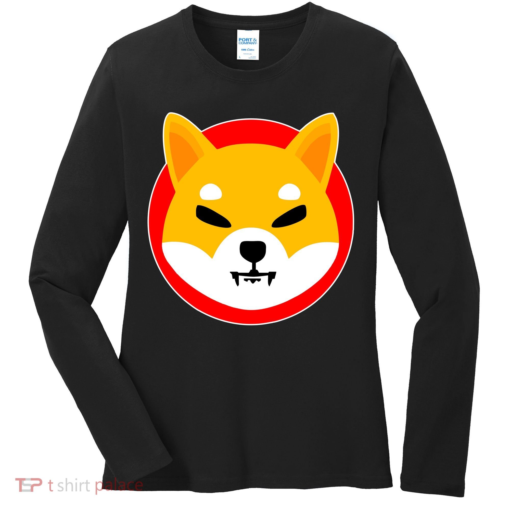 Shiba Inu SHIB Token Crypto Currency Logo Women's Long Sleeve Shirt