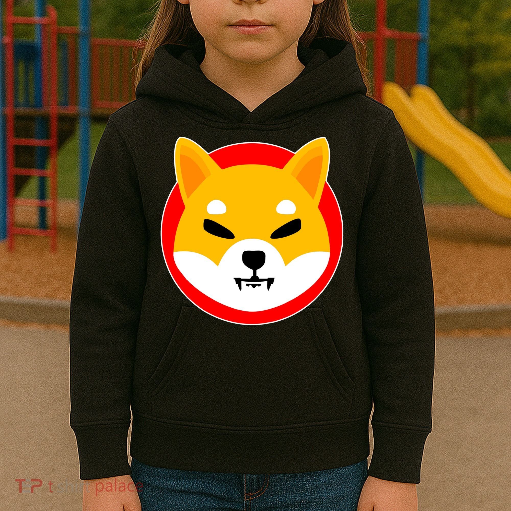 Shiba Inu SHIB Token Crypto Currency Logo Kids Hoodie