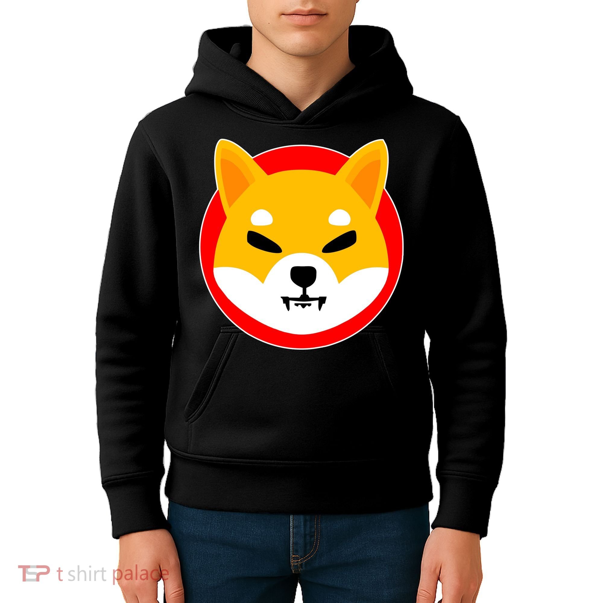 Shiba Inu SHIB Token Crypto Currency Logo Kids Hoodie