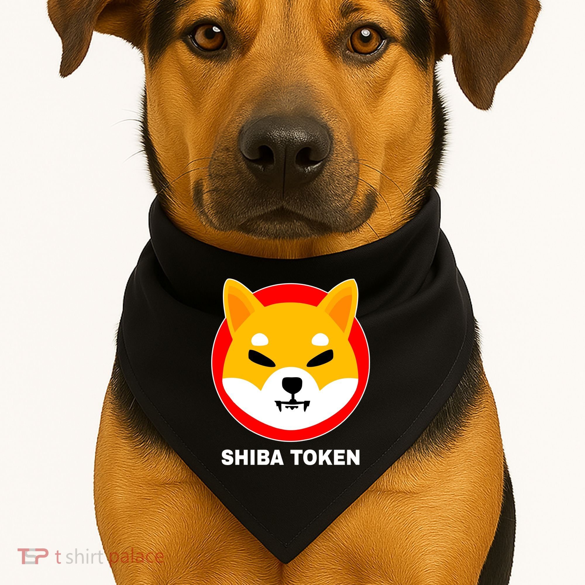 Shiba Token Shib Inu Dogecoin Killer Logo Crypto USA-Made Doggie Bandana