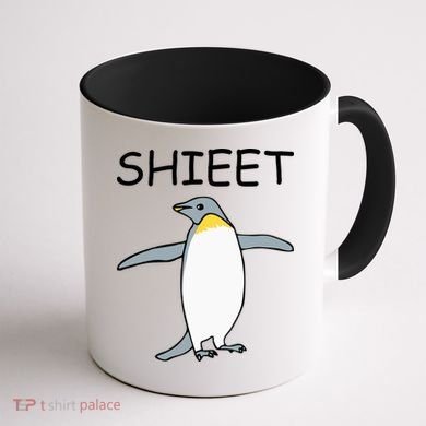 Shieet Funny Penguin Coffee Mug back