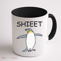 Shieet Funny Penguin Coffee Mug thumb 1