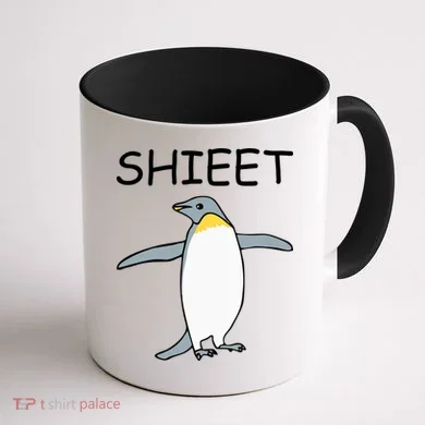 Shieet Funny Penguin Coffee Mug back