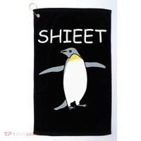 Shieet Funny Penguin Golf Towel thumb 0
