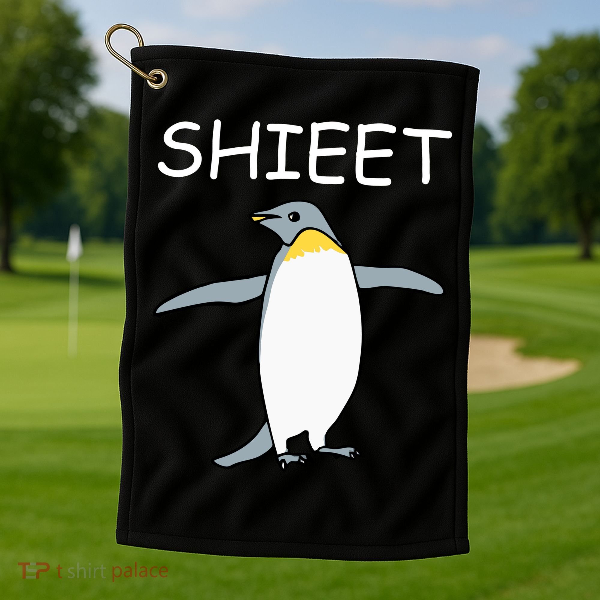 Shieet Funny Penguin Golf Towel
