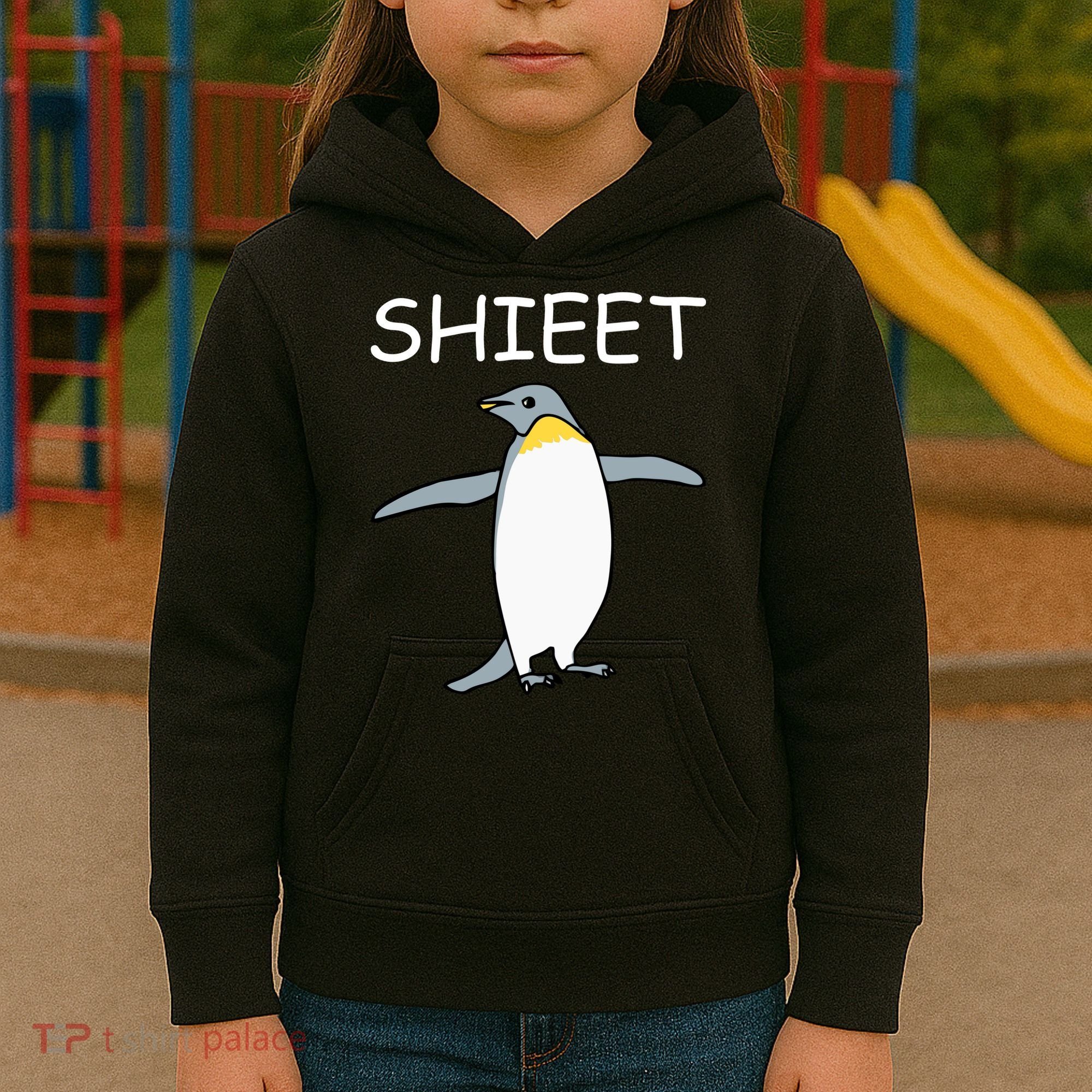Shieet Funny Penguin Kids Hoodie